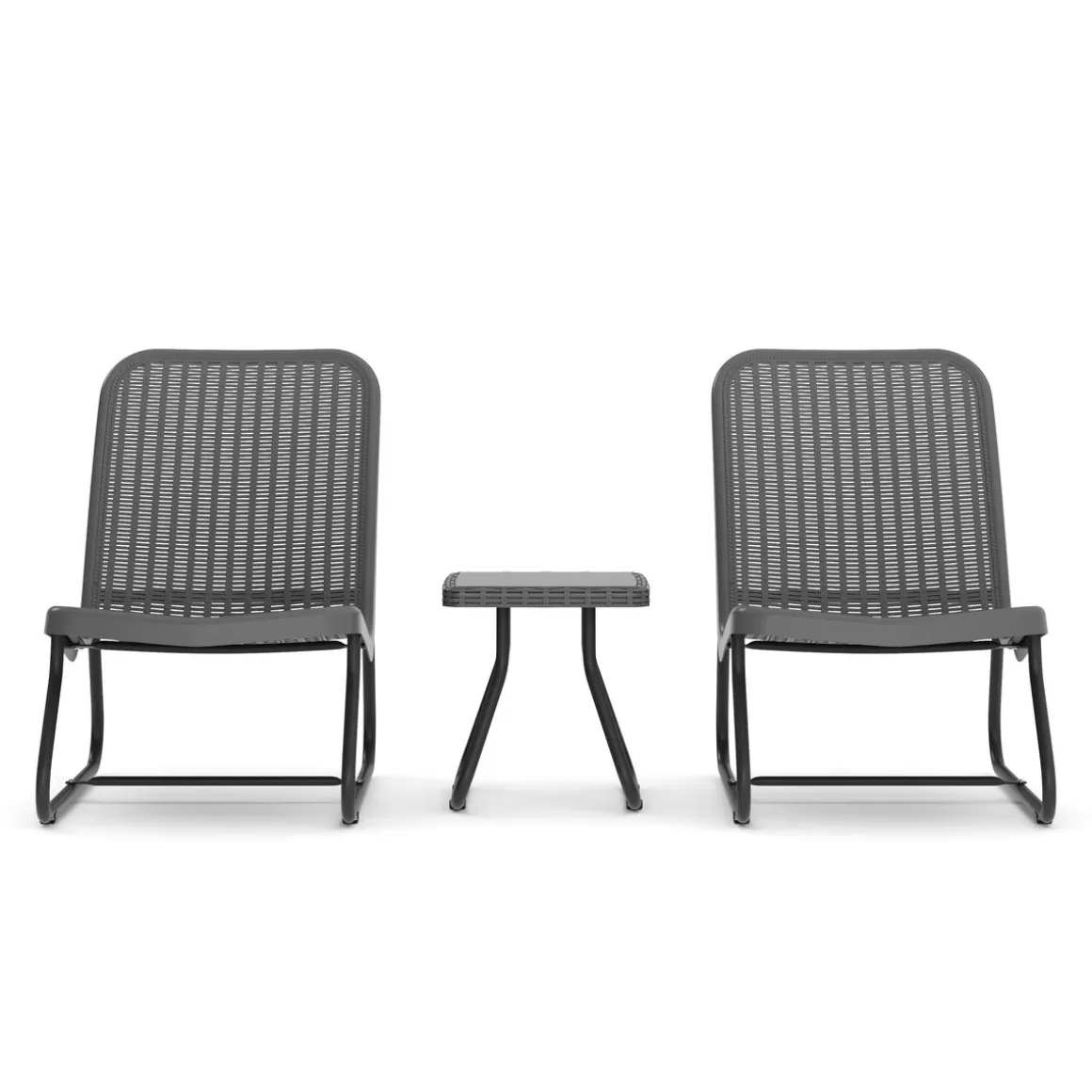 Gartenmöbel Set Rattan MERIVA grau