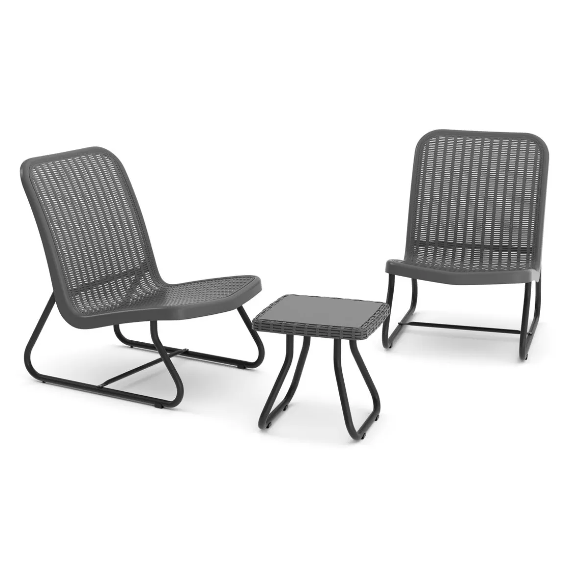 Gartenmöbel Set Rattan MERIVA grau
