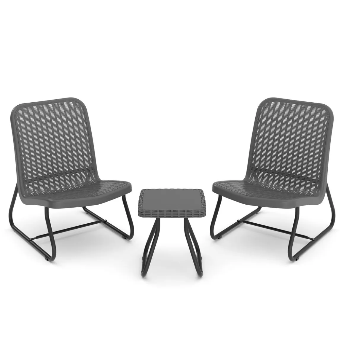 Gartenmöbel Set Rattan MERIVA grau