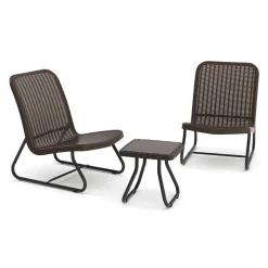 Gartenmöbel Set Rattan MERIVA braun