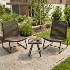 Gartenmöbel Set Rattan MERIVA braun