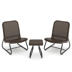 Gartenmöbel Set Rattan MERIVA braun