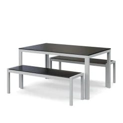 Gartenmöbel Set RIVI 2 Bänke anthrazit