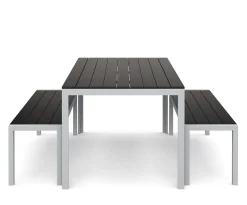 Gartenmöbel Set RIVI 2 Bänke anthrazit