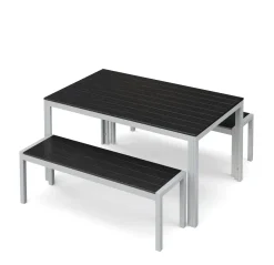 Gartenmöbel Set RIVI 2 Bänke anthrazit