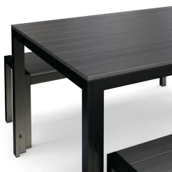Gartenmöbel Set RIVI 2 Bänke anthrazit/schwarz