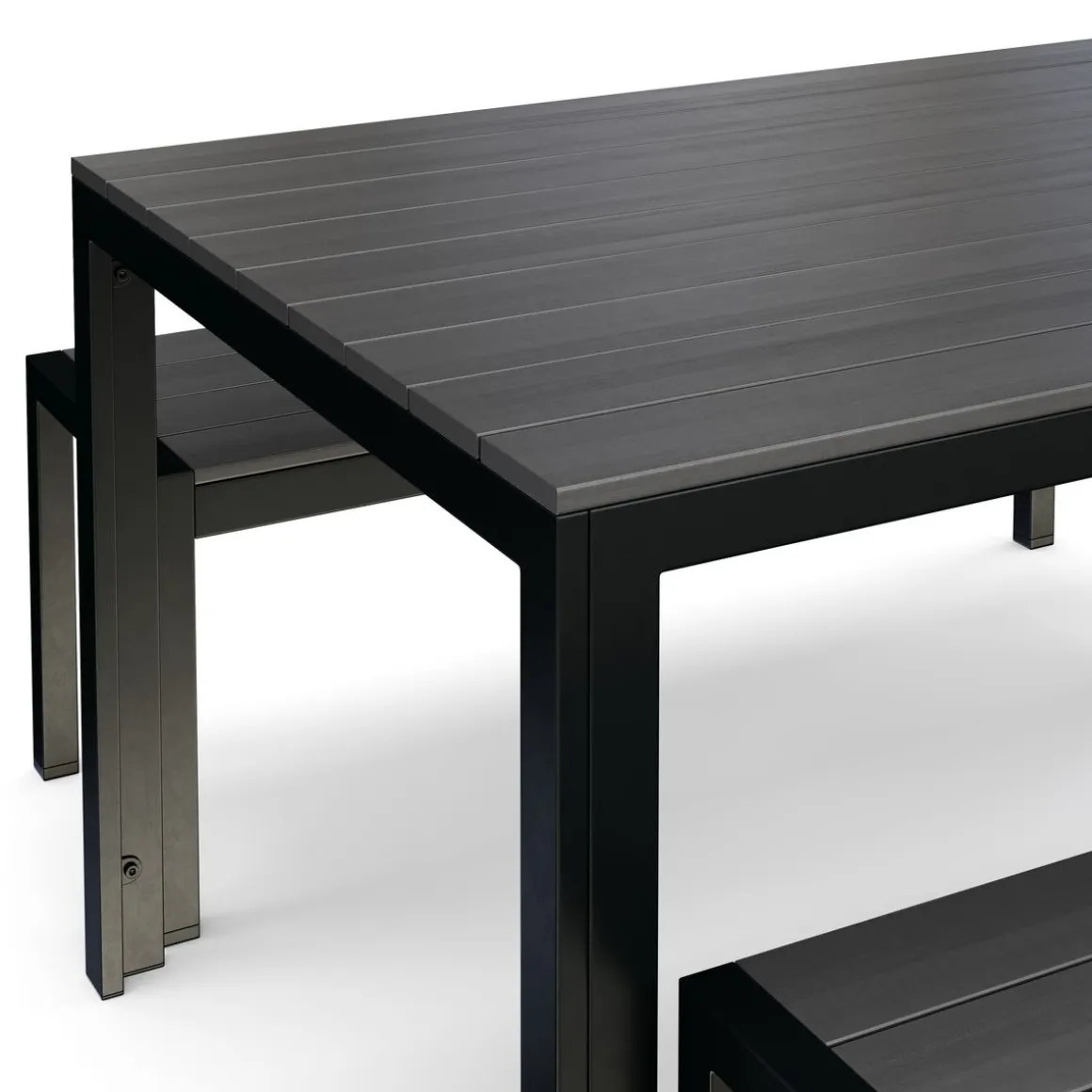 Gartenmöbel Set RIVI 2 Bänke anthrazit/schwarz