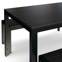 Gartenmöbel Set RIVI 2 Bänke schwarz