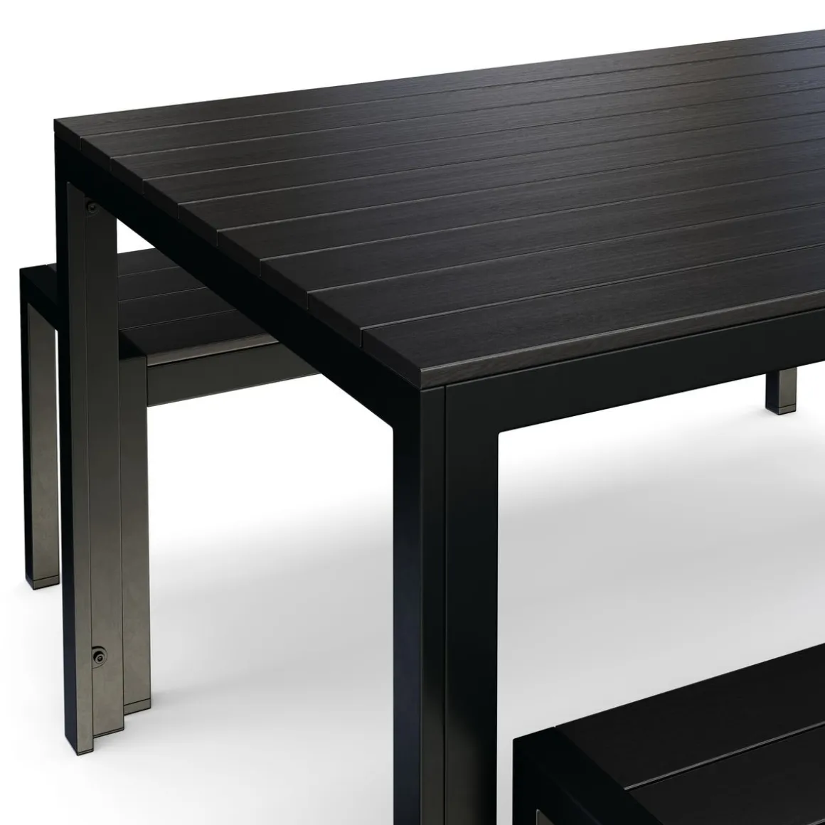 Gartenmöbel Set RIVI 2 Bänke schwarz