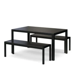 Gartenmöbel Set RIVI 2 Bänke schwarz