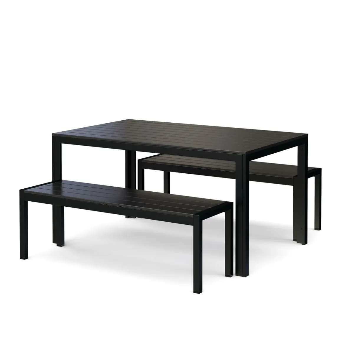 Gartenmöbel Set RIVI 2 Bänke schwarz
