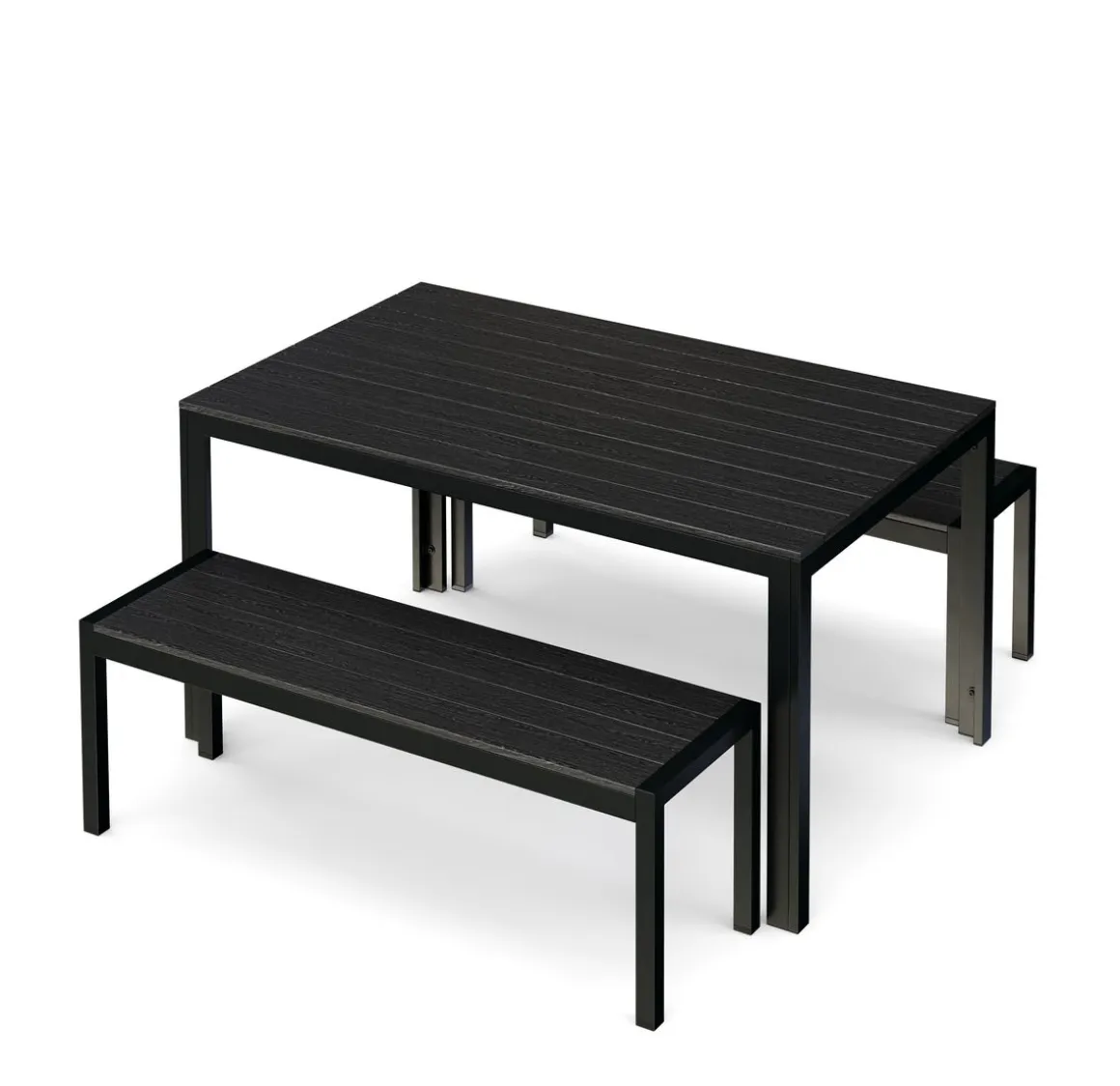 Gartenmöbel Set RIVI 2 Bänke schwarz