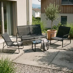 Gartenmöbel Set RUBEN schwarz