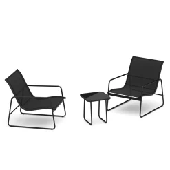 Gartenmöbel Set RUBEN 3-teilig schwarz