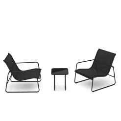 Gartenmöbel Set RUBEN 3-teilig schwarz