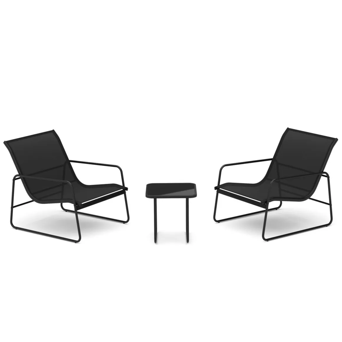 Gartenmöbel Set RUBEN 3-teilig schwarz