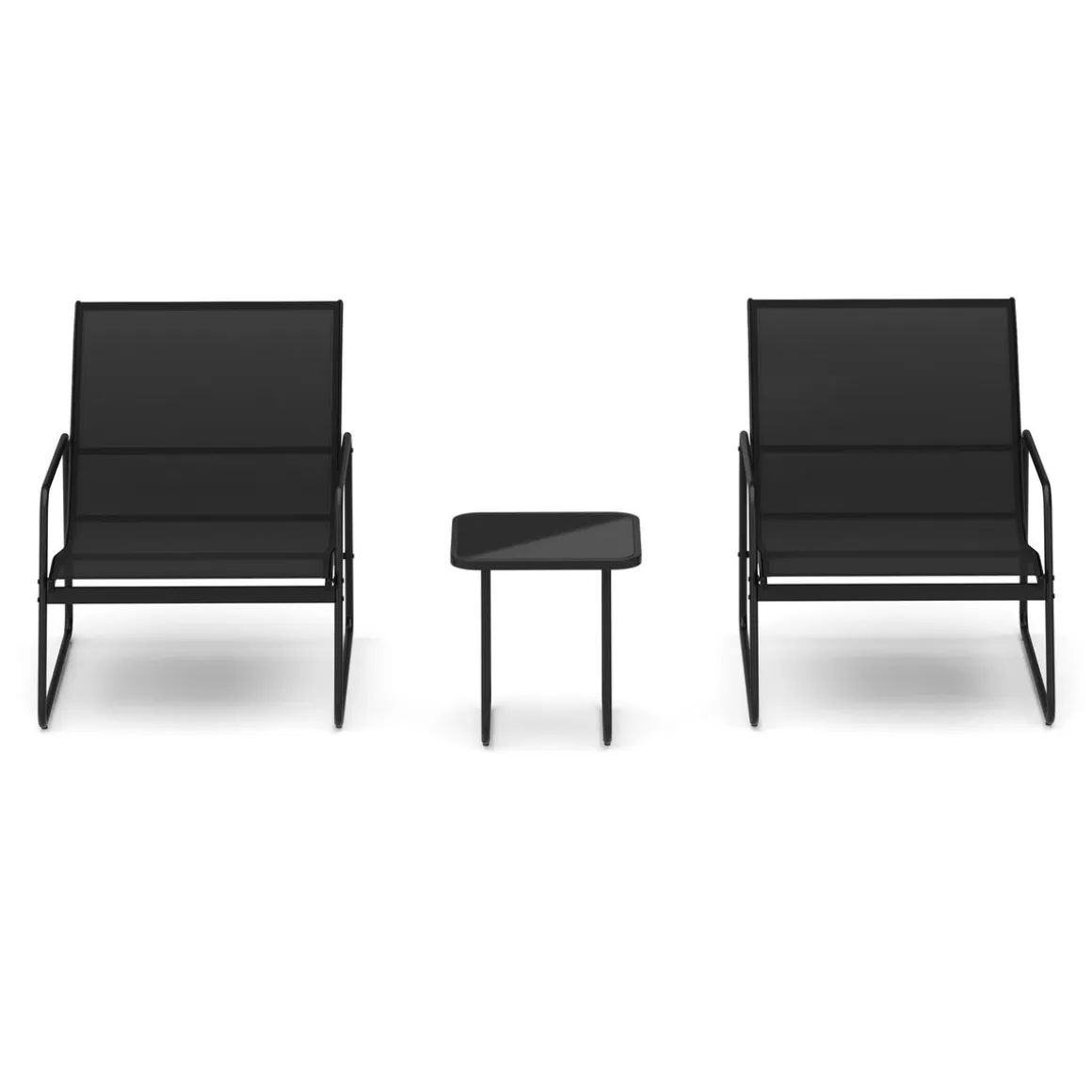 Gartenmöbel Set RUBEN 3-teilig schwarz