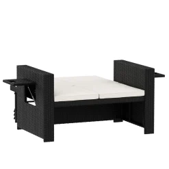 Gartenmöbel Set TAMPA schwarz/beige