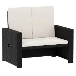 Gartenmöbel Set TAMPA schwarz/beige