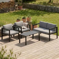 Gartenmöbel Set TAVIRA grau/anthrazit