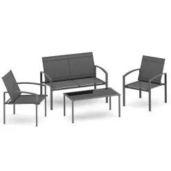 Gartenmöbel Set WEGGIS schwarz