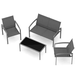 Gartenmöbel Set WEGGIS schwarz