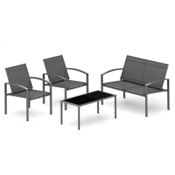 Gartenmöbel Set WEGGIS schwarz