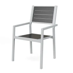 Gartenmöbel Set ZILO 2 Stühle + 2 Bänke anthrazit