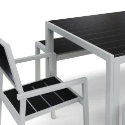 Gartenmöbel Set ZILO 2 Stühle + 2 Bänke anthrazit