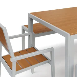Gartenmöbel Set ZILO 2 Stühle + 2 Bänke braun