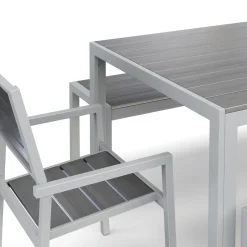 Gartenmöbel Set ZILO 2 Stühle + 2 Bänke grau