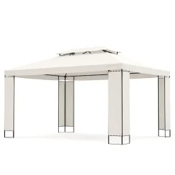 Gartenpavillon HAVEN 4 x 3 m beige