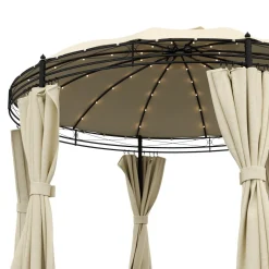Gartenpavillon LED ROYAL 3.5 m rund beige