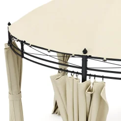 Gartenpavillon LED ROYAL 3.5 m rund beige