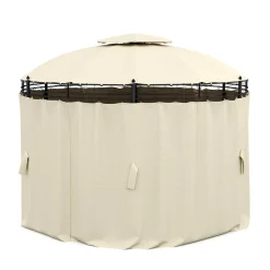 Gartenpavillon LED ROYAL 3.5 m rund beige
