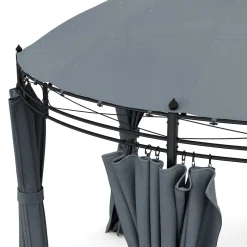 Gartenpavillon LED ROYAL 3.5 m rund grau