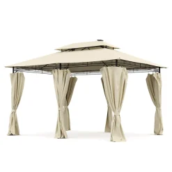Gartenpavillon LED ROYAL 4 x 3 m beige