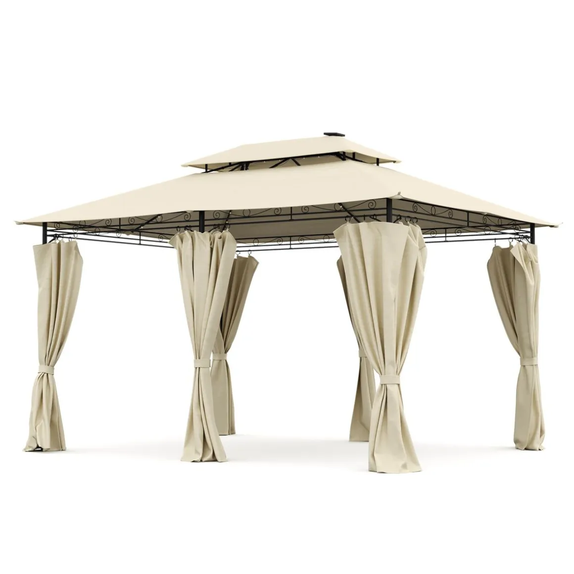 Gartenpavillon LED ROYAL 4 x 3 m beige