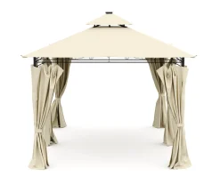 Gartenpavillon LED ROYAL 4 x 3 m beige