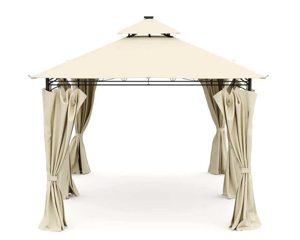 Gartenpavillon LED ROYAL 4 x 3 m beige
