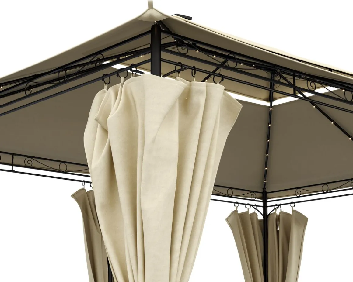 Gartenpavillon LED ROYAL 4 x 3 m beige