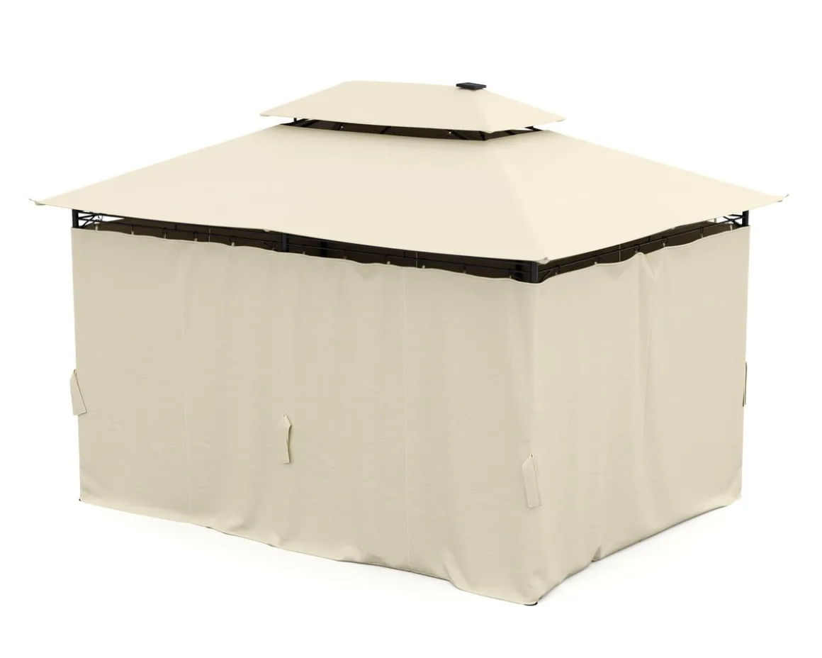 Gartenpavillon LED ROYAL 4 x 3 m beige