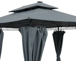 Gartenpavillon LED ROYAL 4 x 3 m grau | GONSER.CH