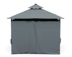 Gartenpavillon LED ROYAL 4 x 3 m grau | GONSER.CH