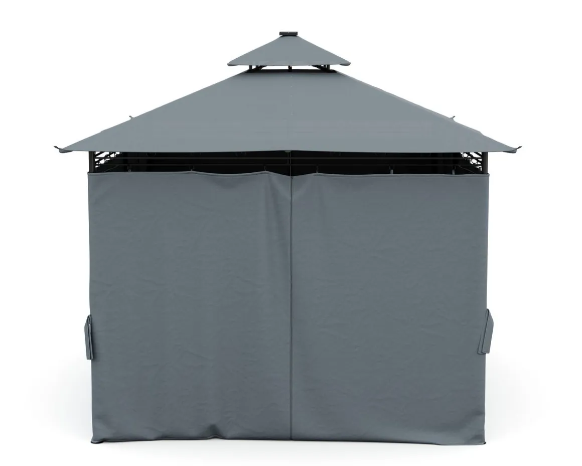Gartenpavillon LED ROYAL 4 x 3 m grau | GONSER.CH