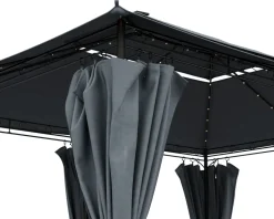 Gartenpavillon LED ROYAL 4 x 3 m grau | GONSER.CH