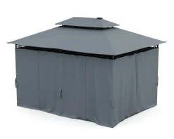 Gartenpavillon LED ROYAL 4 x 3 m grau | GONSER.CH
