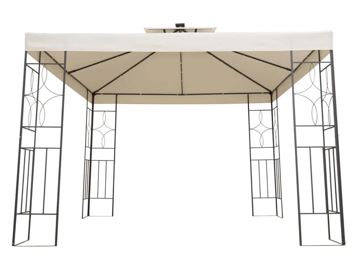 Gartenpavillon LED SUNSET 3 x 3 m beige