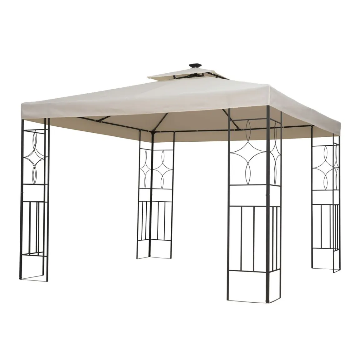 Gartenpavillon LED SUNSET 3 x 3 m beige