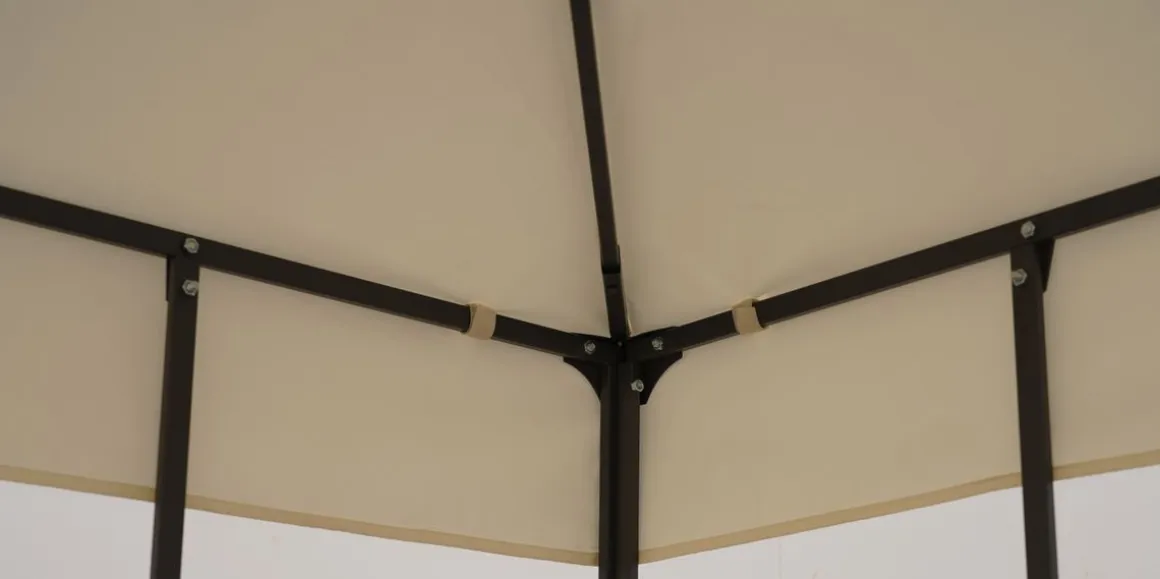 Gartenpavillon LED SUNSET 3 x 3 m beige
